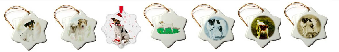 Jack Russell Terrier Snowflake Porcelain Ornament